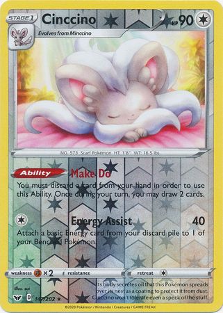Sword & Shield - 147/202 - Cinccino - Reverse Holo