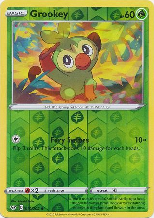 Sword & Shield - 010/202 - Grookey - Reverse Holo