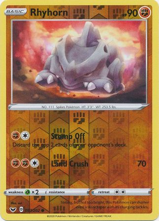 Sword & Shield - 097/202 - Rhyhorn - Reverse Holo