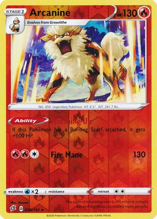 Rebel Clash - 028/192 - Arcanine - Reverse Holo