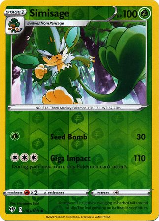 Darkness Ablaze - 007/189 - Simisage - Reverse Holo