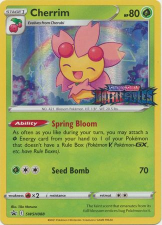 Black Star Promos - SWSH088 - Cherrim - Pre-Release Holo