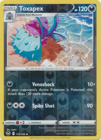 Silver Tempest - 115/195 - Toxapex - Reverse Holo