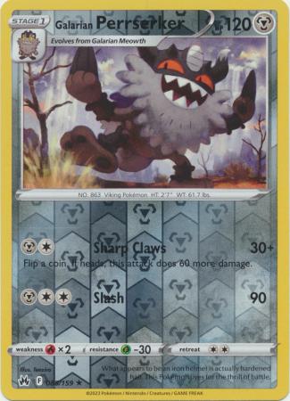 Crown Zenith - 085/159 - Galarian Perrserker - Reverse Holo