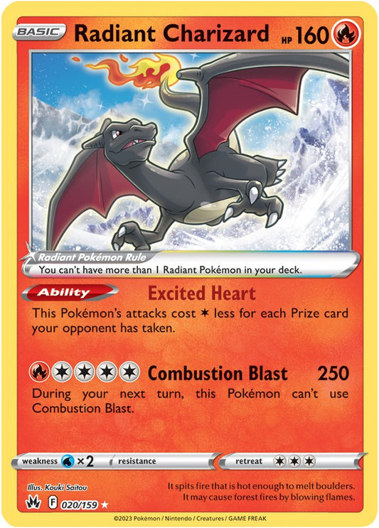 Crown Zenith - 020/159 - Radiant Charizard - Radiant Holo