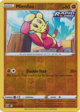 Battle Styles - 076/163 - Mienfoo - Reverse Holo