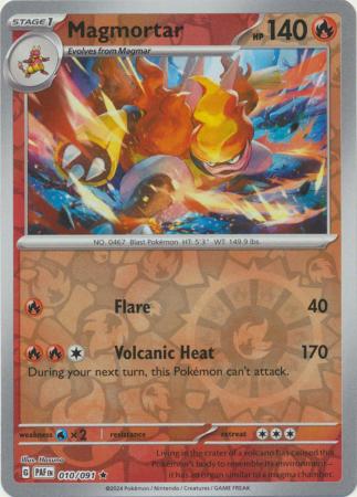 Paldean Fates - 010/091 - Magmortar - Reverse Holo