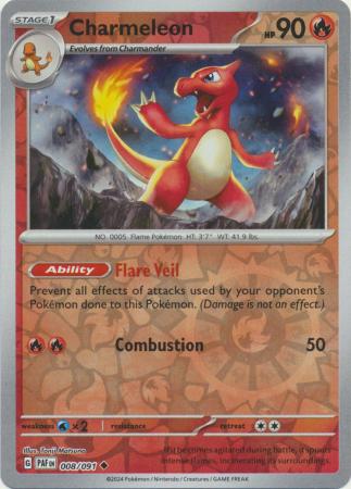 Paldean Fates - 008/091 - Charmeleon - Reverse Holo