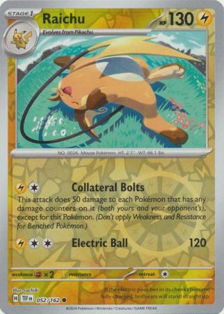 Temporal Forces - 052/162 - Raichu - Reverse Holo