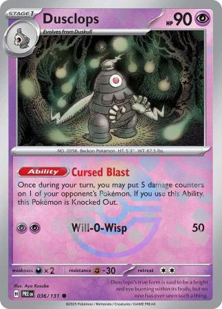 Prismatic Evolutions - 036/131 - Dusclops - Poké Ball Reverse Holo