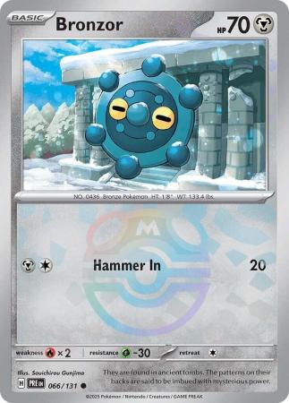 Prismatic Evolutions - 066/131 - Bronzor - Master Ball Reverse Holo