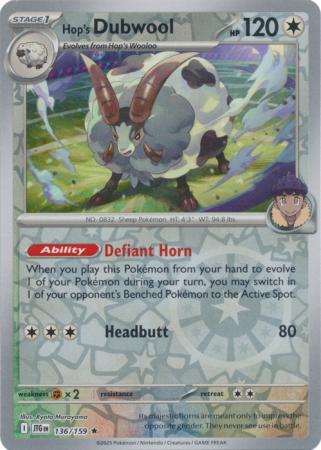 Journey Together - 136/159 - Hop's Dubwool - Reverse Holo