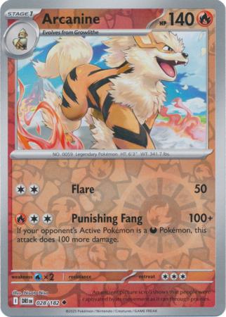 Destined Rivals - 028/182 - Arcanine - Reverse Holo