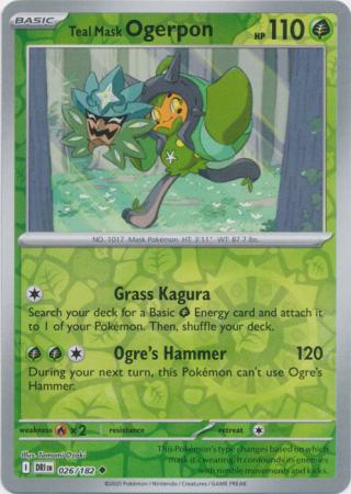 Destined Rivals - 026/182 - Teal Mask Ogerpon - Reverse Holo