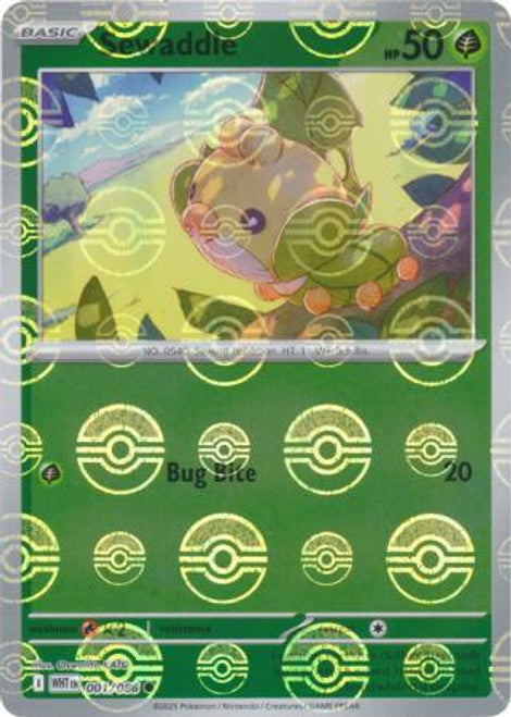 White Flare - 001/086 - Sewaddle - Poké Ball Reverse Holo