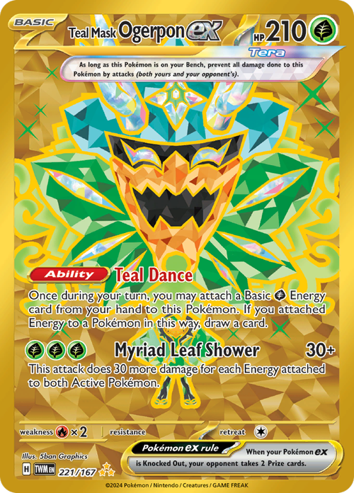 Twilight Masquerade - 221/167 - Teal Mask Ogerpon ex (Gold)