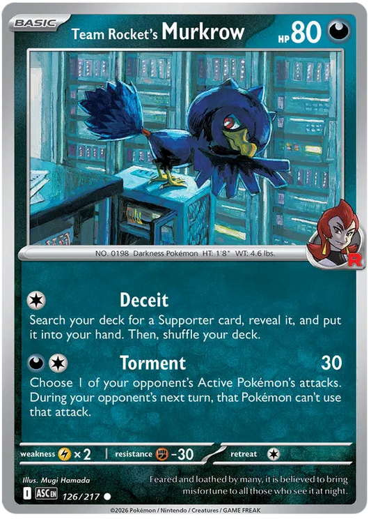 Ascended Heroes - 126/217 - Team Rocket's Murkrow
