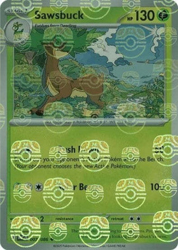 White Flare - 007/086 - Sawsbuck - Master Ball Reverse Holo