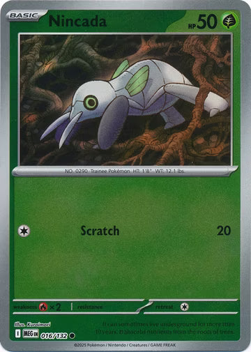 Mega Evolution - 016/132 - Nincada - Reverse Holo