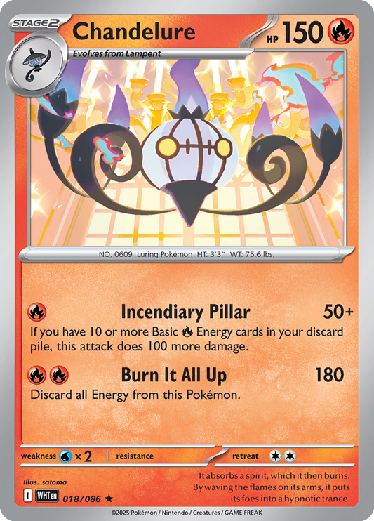 White Flare - 018/086 - Chandelure - Holo
