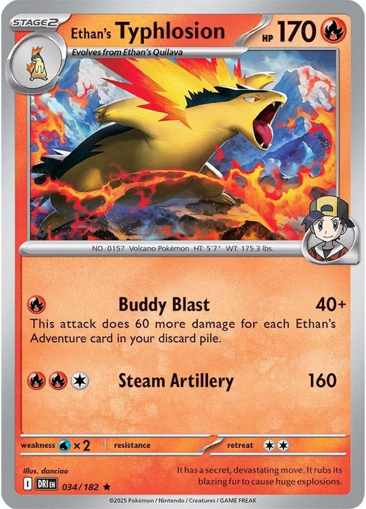 Destined Rivals - 034/182 - Ethan's Typhlosion - Holo