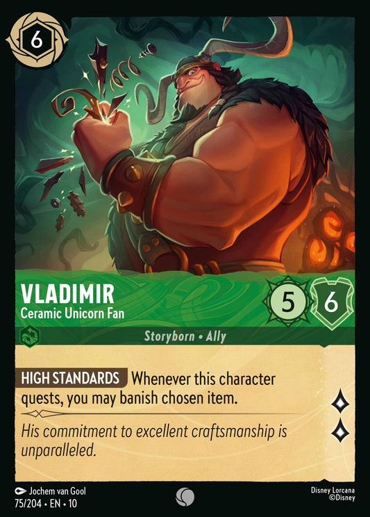 Whispers in the Well - 075/204 - Vladimir - Ceramic Unicorn Fan