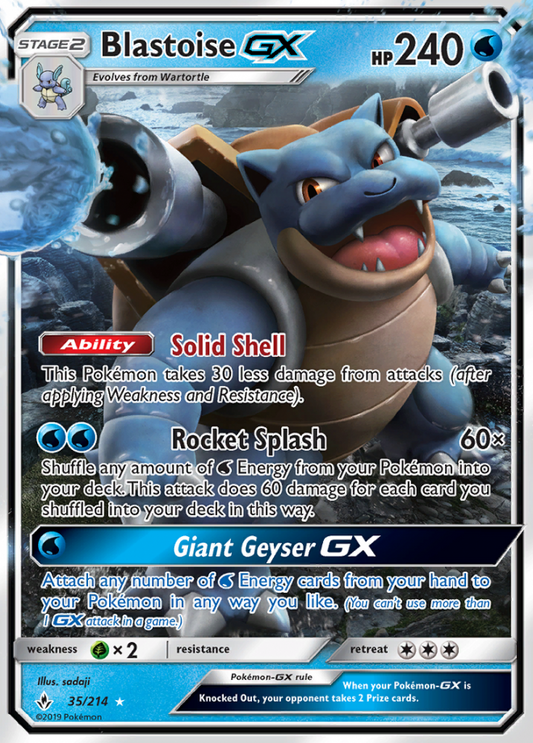 Unbroken Bonds - 035/214 - Blastoise GX