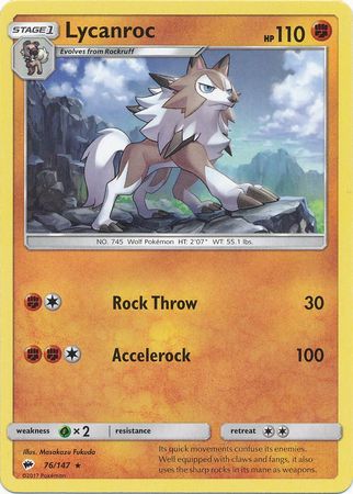 Burning Shadows - 076/147 - Lycanroc - Holo