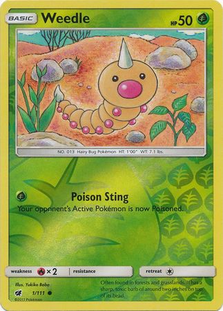 Crimson Invasion - 001/111 - Weedle - Reverse Holo