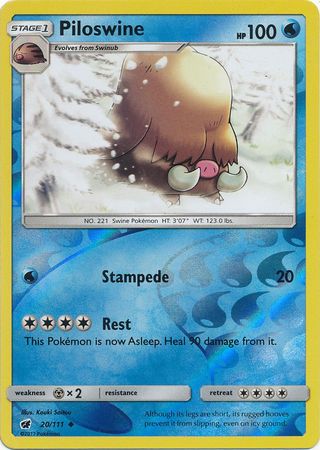 Crimson Invasion - 020/111 - Piloswine - Reverse Holo