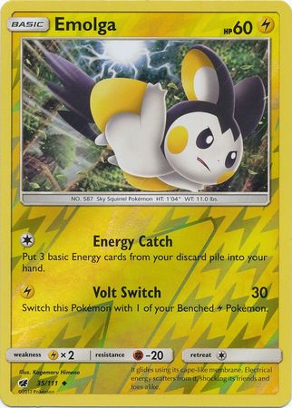 Crimson Invasion - 035/111 - Emolga - Reverse Holo