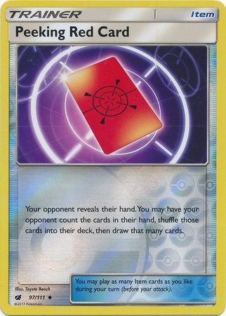 Crimson Invasion - 097/111 - Peeking Red Card - Reverse Holo