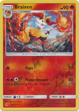 Forbidden Light - 016/131 - Braixen - Reverse Holo