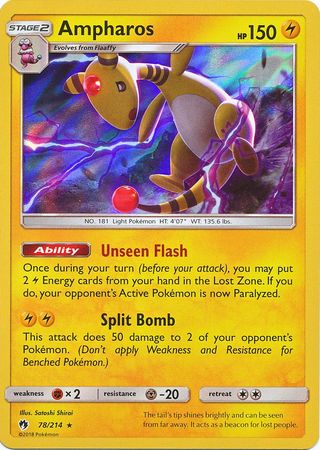 Lost Thunder - 078/214 - Ampharos - Holo