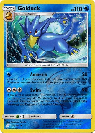 Team Up - 027/181 - Golduck - Reverse Holo