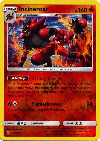 Unbroken Bonds - 029/214 - Incineroar - Reverse Holo