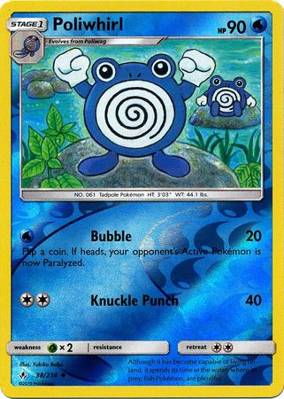 Unbroken Bonds - 038/214 - Poliwhirl - Reverse Holo