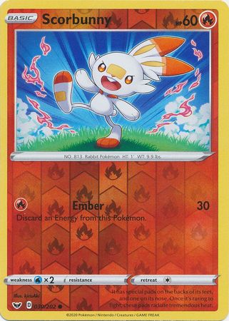 Sword & Shield - 030/202 - Scorbunny - Reverse Holo