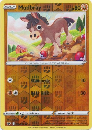 Sword & Shield - 105/202 - Mudbray - Reverse Holo