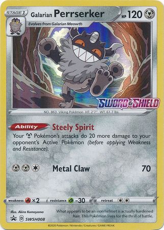 Black Star Promos - SWSH008 - Galarian Perrserker - Pre-Release Holo