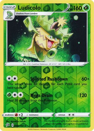 Rebel Clash - 009/192 - Ludicolo - Reverse Holo