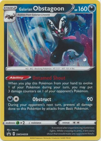 Black Star Promos - SWSH059 - Galarian Obstagoon - Holo