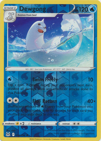Lost Origin - 034/196 - Dewgong - Reverse Holo
