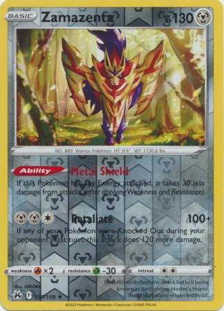 Crown Zenith - 097/159 - Zamazenta - Reverse Holo