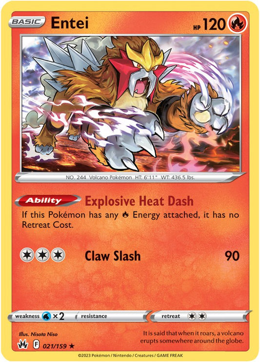 Crown Zenith - 021/159 - Entei - Holo