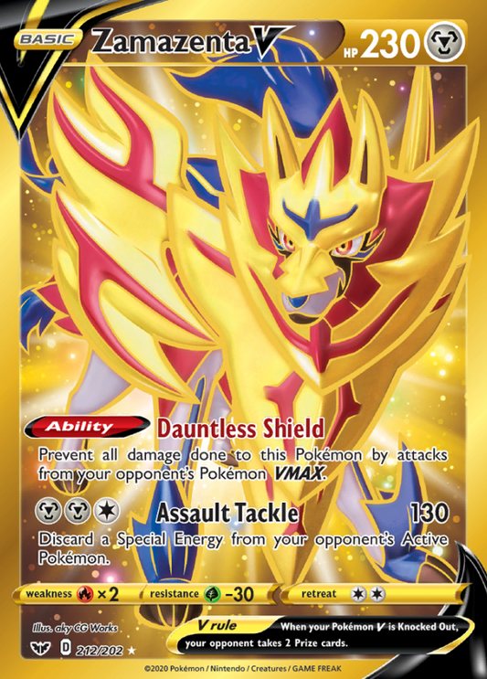 Sword & Shield - 212/202 - Zamazenta V (Gold)