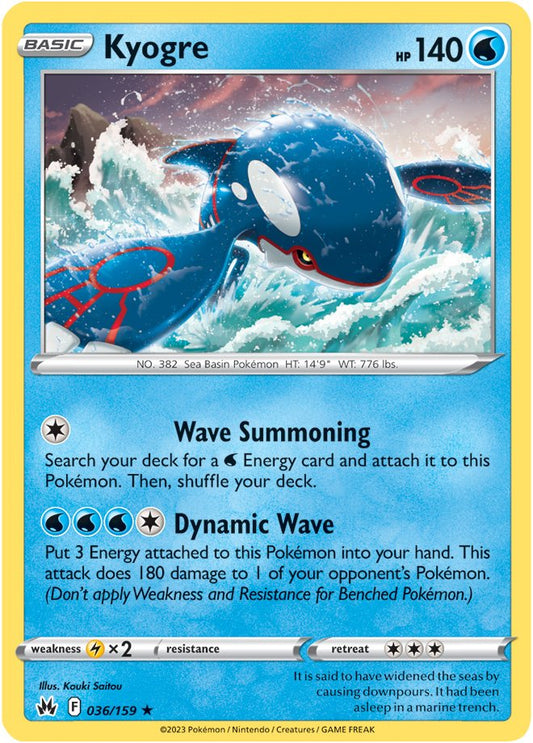 Crown Zenith - 036/159 - Kyogre - Holo
