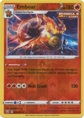 Battle Styles - 025/163 - Emboar - Reverse Holo