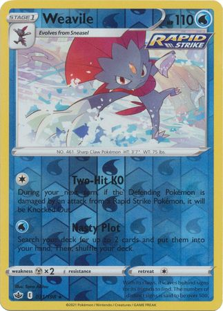 Chilling Reign - 031/198 - Weavile -  Reverse Holo